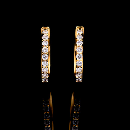 Gold Huggies Earrings 8mm Hoop