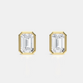 Emerald Bezel Studs